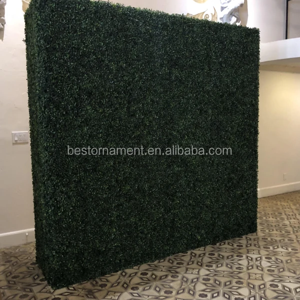 New Arrival Plastic Grass Wall Backdrop For Wedding With Round Metal