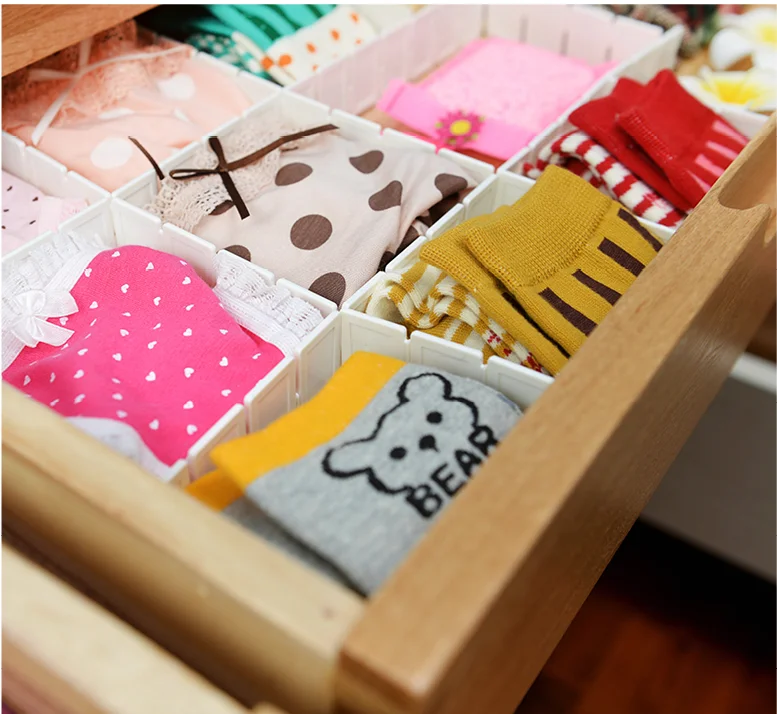 Hot Sale Diy Plastic Adjustable Drawer Organizer Drawer Dividers