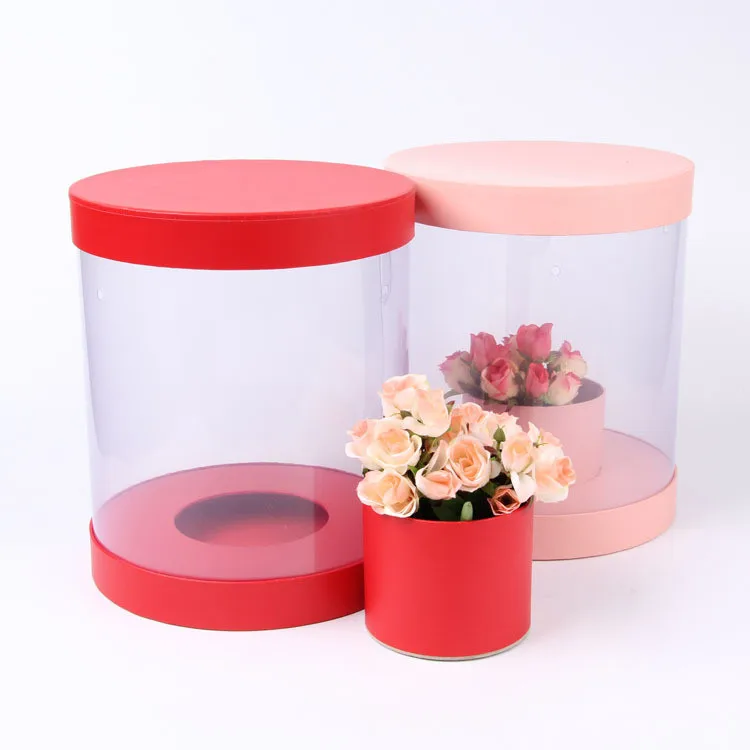 clear round hat boxes