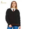 Wholesale customized Autumn and winter British style cardigan 100% cotton sweater long sleeve high school uniform for unisex