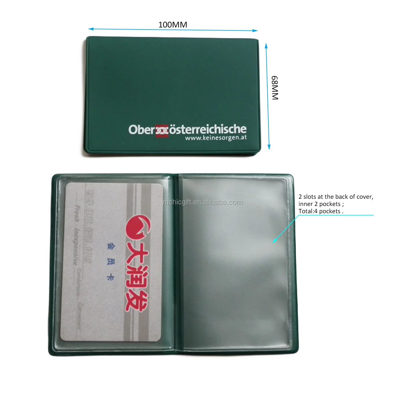 Cheap Custom Logo Soft Plastic Pvc Credit Cards Pouch With 4 Slots