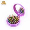 OEM Mini compact hair brush mirror folding mirror pocket comb