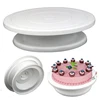 Z828 DIY Pan Baking Tool Plastic Cake Plate Turntable Rotating Anti-skid Round Cake Stand Cake Decorating Rotary Table