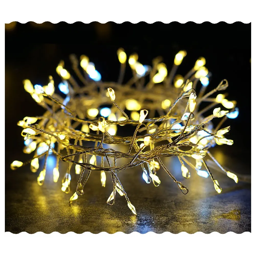 BRIGHT ZEAL 4.5'FT LED Battery Operated Vine String Lights for Garland (6hr Timer)- Prelit Christmas Garland Decorations Gold Lights for Christmas Tree Topper - Twinkle Xmas Lights Home Seasonal Decor