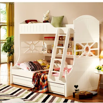 solid wood white bunk beds