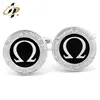 Custom 16mm silver plated metal copper cufflinks for suit