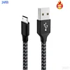 1M 2M 3M braided micro usb cable charging data cable
