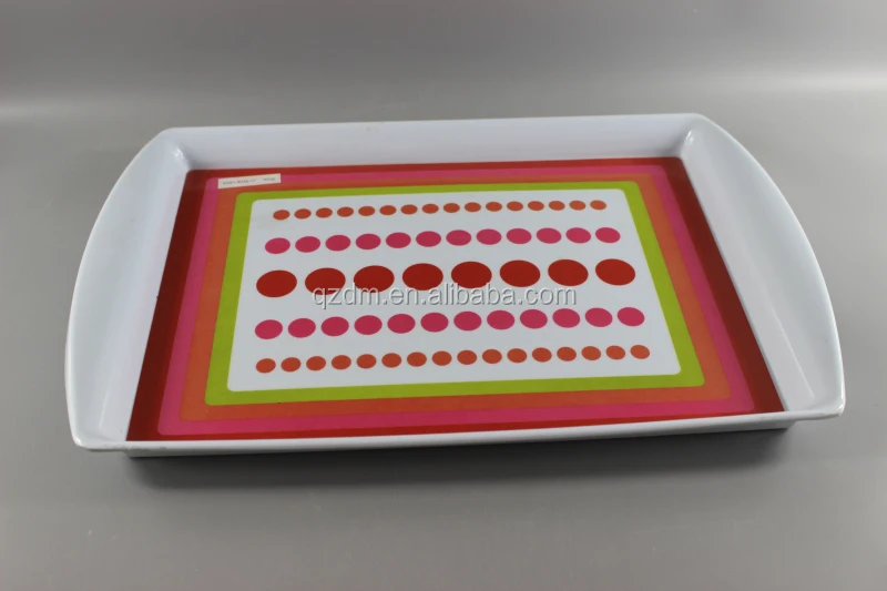 Strong Plastic serving tray Melamine Food Tray Handles