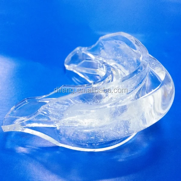 food grade double layer teeth whitening mouth guard with prepacked teeth whitening gel in foil pouch packing