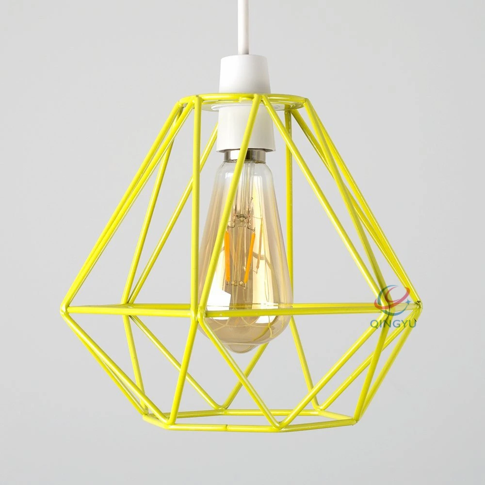 15-Yellow Metal Bulb Guard Light Covers Wire Cage Pendant type Lamp Industrial 