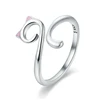 Hot Sale Authentic 925 Sterling Silver Naughty Cat Nail Pussy Open Size Finger Ring for Women Party Ring Jewelry