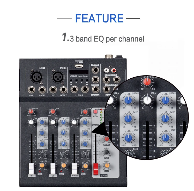 Мини-аудио микшер с USB/заводской поставкой, профессиональный микшерный пульт