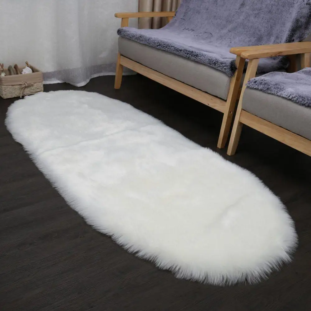 Free Sample Soft Wool Sheep Skin Tip Color Faux Fur Floor Rug Red Soft Wool Sheep Skin Tip Color Faux Fur