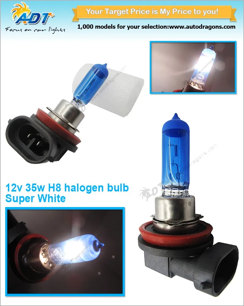 2x H8 Super Bright Xenon Gas Halogen Bulb 7500k Fog White Light 12v 35w ...