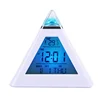 Colored LCD Pyramid Digital Temperature Thermometer Back light Weather Station Alarm Clock Desk & Table Clock