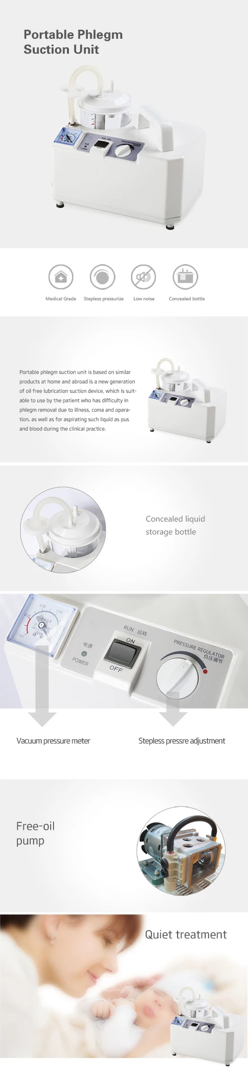 portable phlegm suction unit