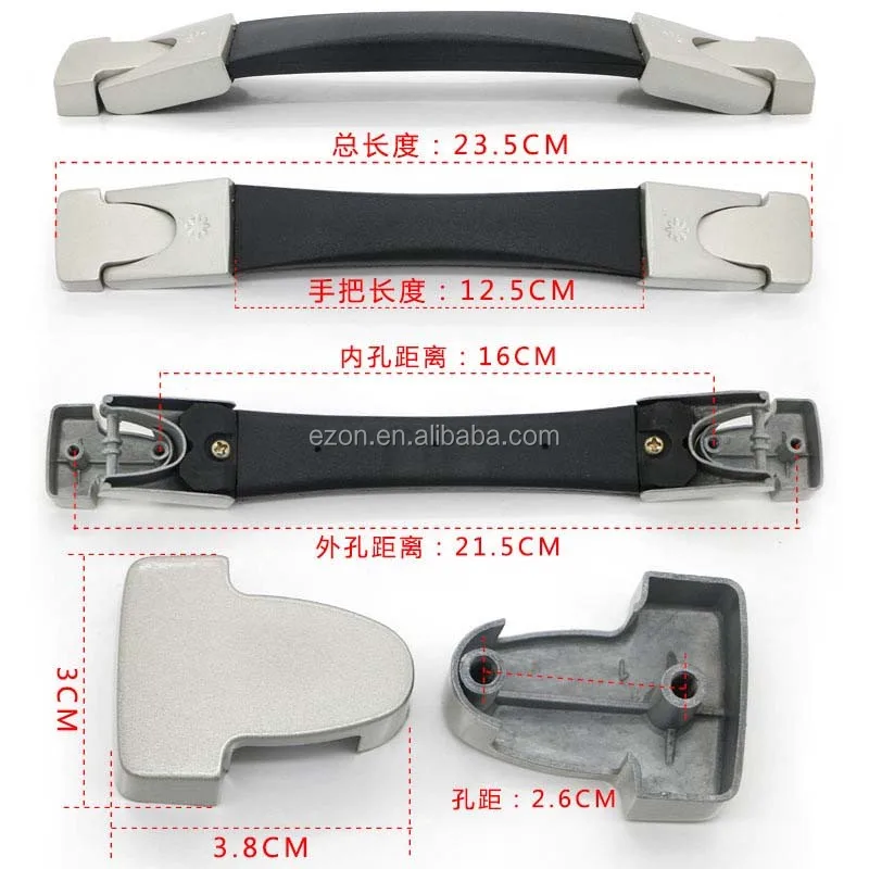 Luggage Case Plastic Handle With Metal,Zinc Alloy Luggage Carrying