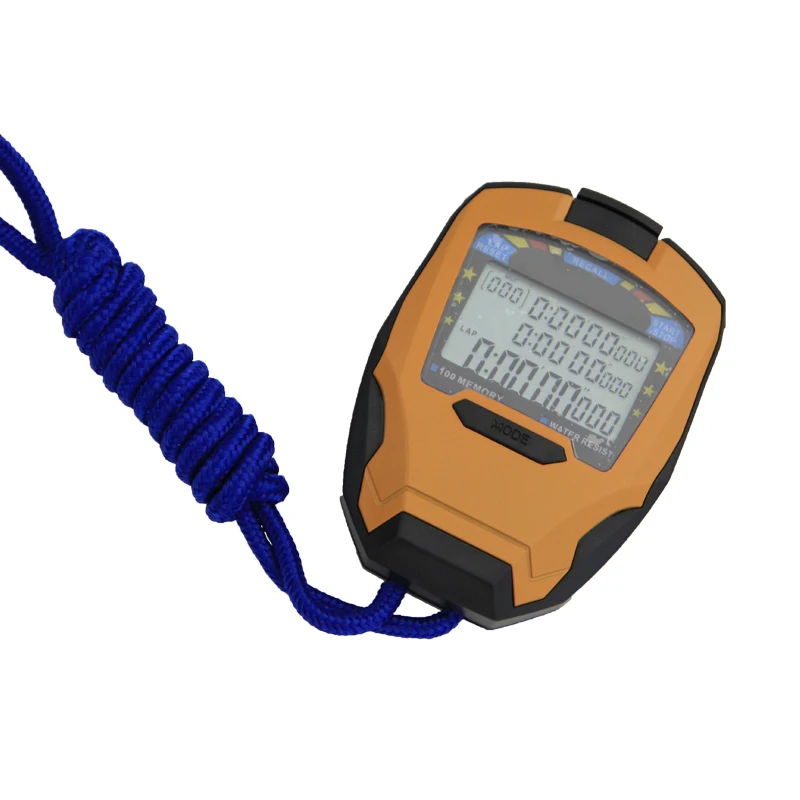 Water Resist Lcd Digital Stopwatch 3 Rows 0.001 Seconds Stopwatches