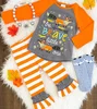 Newest kids fall ruffle outfit boutique toddler girls be brave fox pattern boutique ruffle fall/winter set kids winter clothes