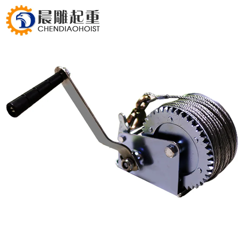 2500 Lbs Heavy Duty Hand Winch Hand Crank Cable Gear Winch Boat Trailer