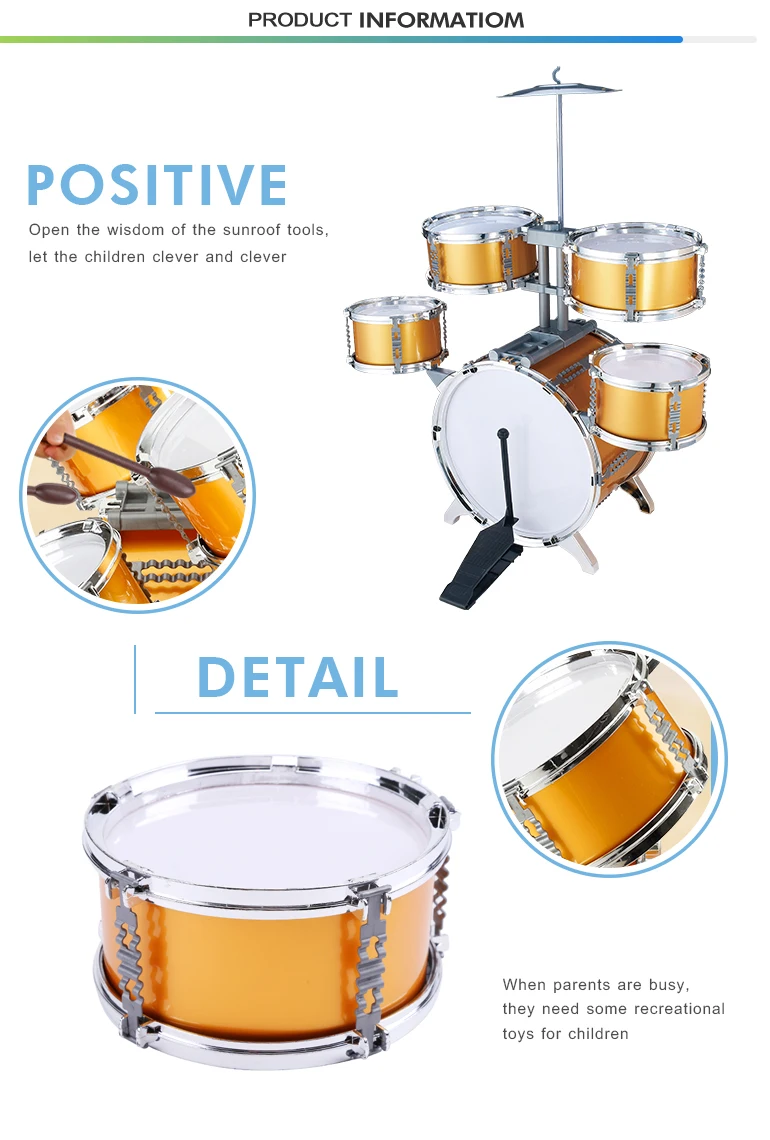 Chengji instrumento musical de juguete children jazz drum toy musical instruments plastic kids drum sets for sale