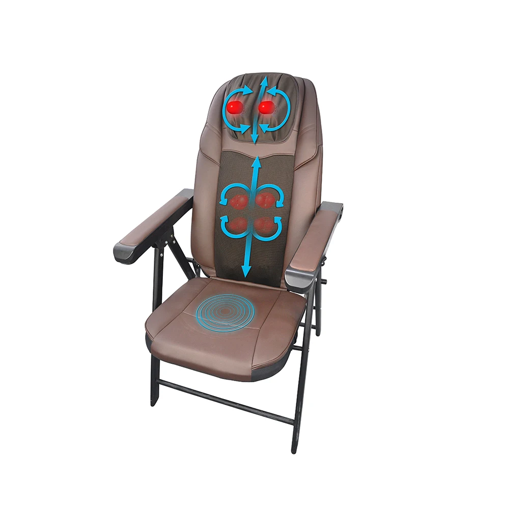 Adjustable Folding Shiatsu Massage Chair with Heat Mode and Kneading
