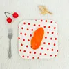 Promotion Best Supplier Stocked Square Disposable Red Wave Point Dessert Paper Plate Rectangle For Birthday Party Small MOQ