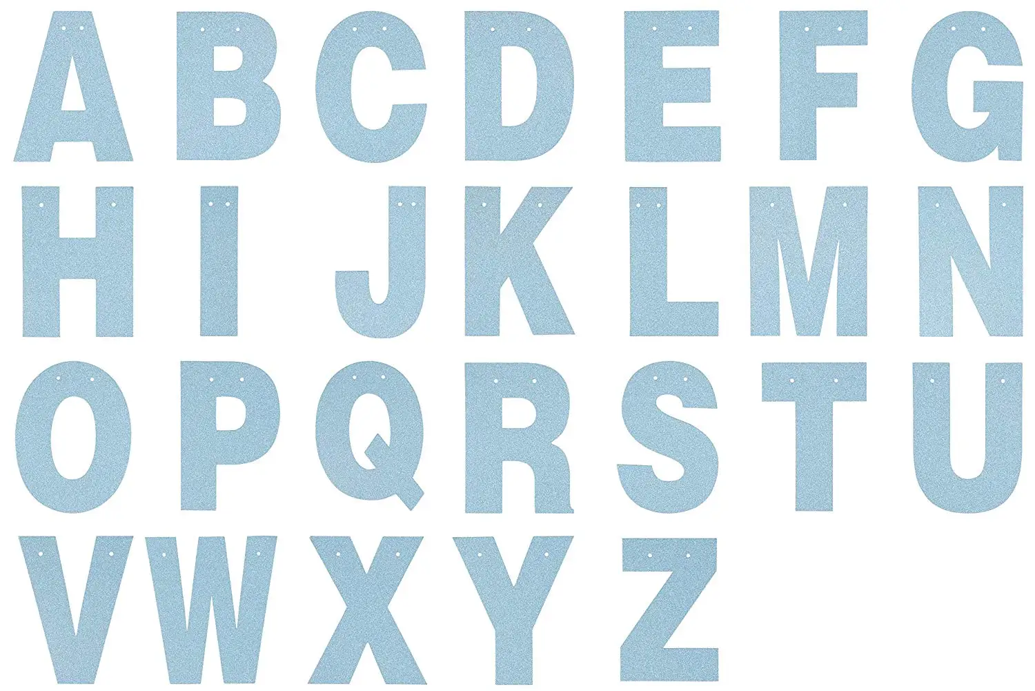 Party Decoration Supplies Numbers 125-Piece Customizable Banner Letters and Symbols Blue Glitter DIY Letter Banner Make Your Own Banner for Birthdays and Weddings Custom Banner Kit