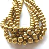 Natural Gold Hematite Round Gemstone Beads Semiprecious Stone Jewelry