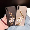 embroidered flower PU leather PC+ TPU phone case for iphone X case