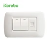 2 Gang Electric Wall Switch and TV/LAN/TEL/Computer Wall Socket Plug