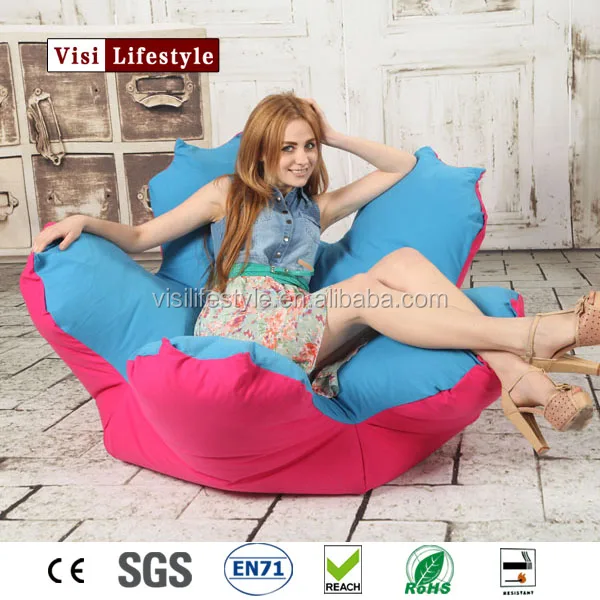 Canvas Flower Shaped Zebra Print Bean Bag Chair Beanbag Indoors Home Decoration Product On