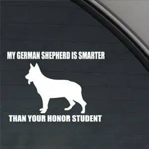 German Shepherd White Sticker Decal Dog Funny White Car Window Wall Macbook Notebook Laptop Sticker Decal