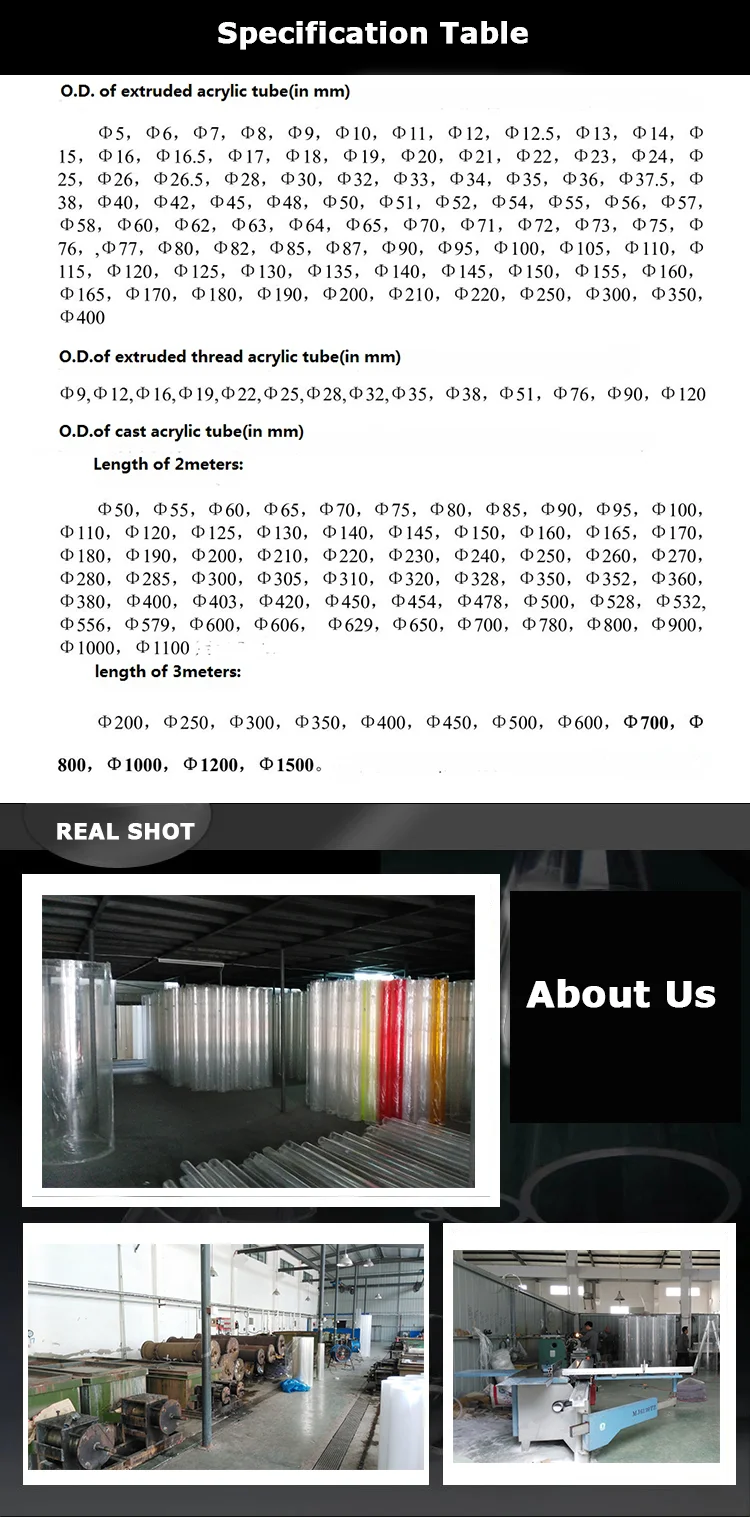 Hot Sell Clear Acrylic Tube Led Light with High Quality