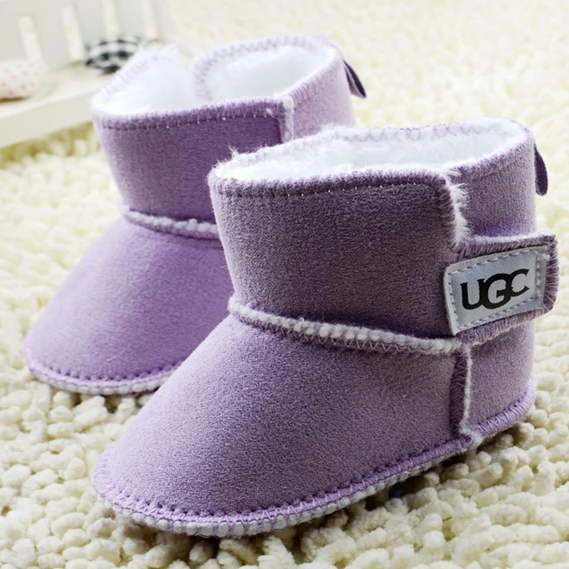 Warm Winter Baby Ankle Snow Boots Infant Shoes White Purple Antiskid Keep Warm Baby Shoes