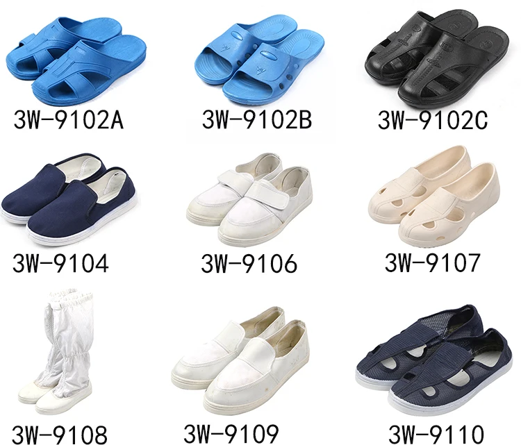 Anti-static Spu Laboratory Slippers Cleanroom Esd Safety Shoes ...