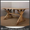 Oak wood X-cross dining table overall wood dining table