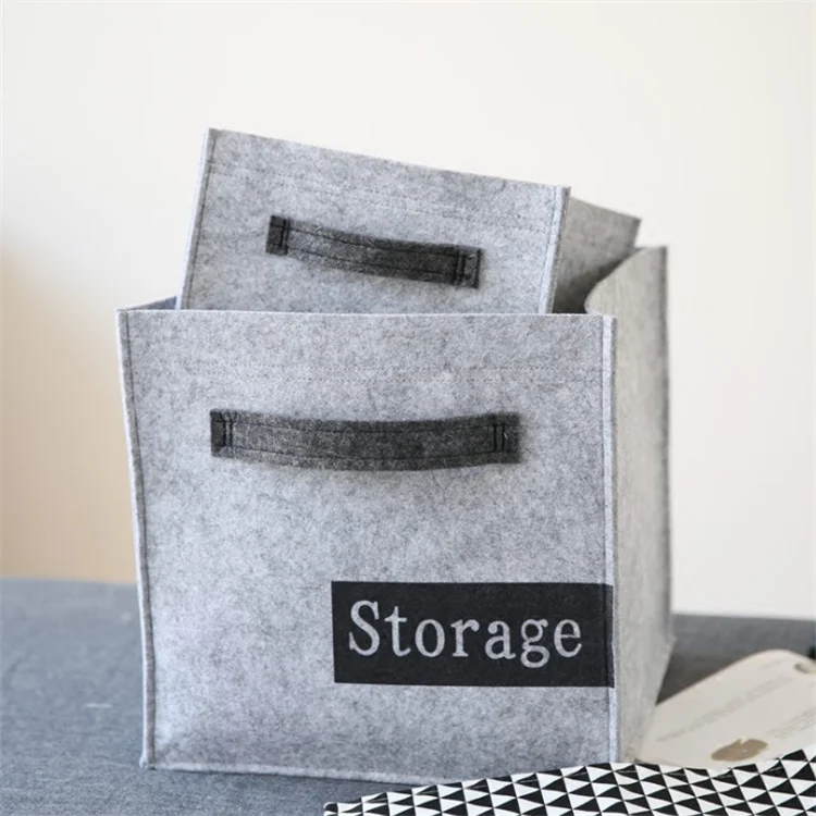 Decorative Felt Lined Foldable Fabric Boxes Black Storage Box Buy