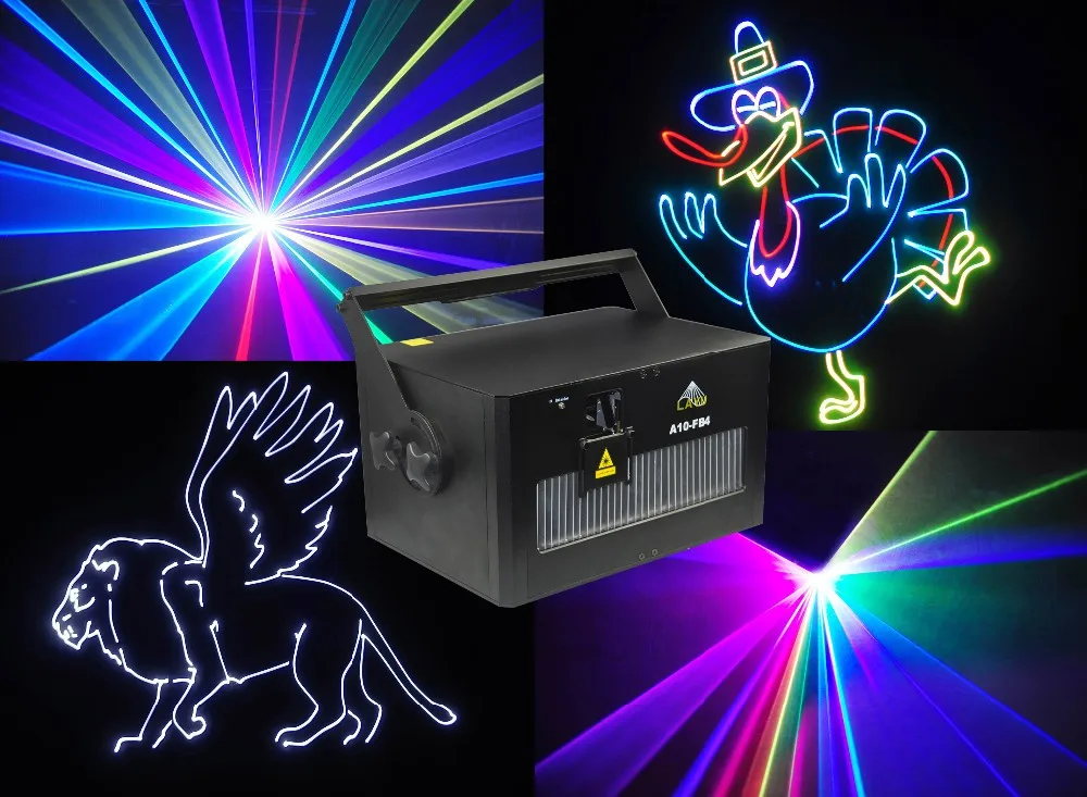 Outdoor Laser Show Equipment 8w Rgb Multi Color White Animation Writing