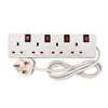 Champion item-4 gang British extension sockets with individual switch fused plug