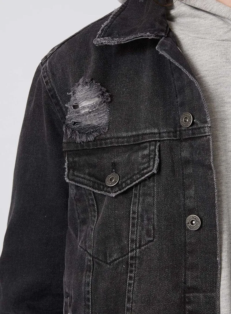2019 Guangzhou Custom Ripped Men&#39;s Black Distressed Denim Jackets Slim Fit Hot Sale Jeans Bomber ...