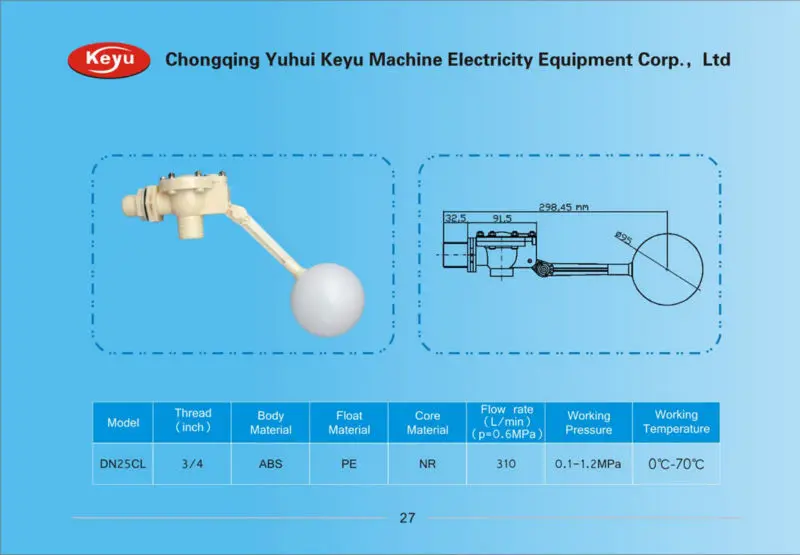 Dn25cl 1"(inch) Plastic Float Valve For Water Tank Or Sink Buy 1