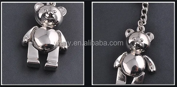 metal teddy bear keyring