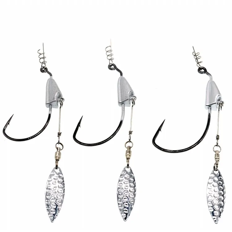 Pesca 2pcs/pack 360gt Weighted Hook With Twist Lock Spin Superline