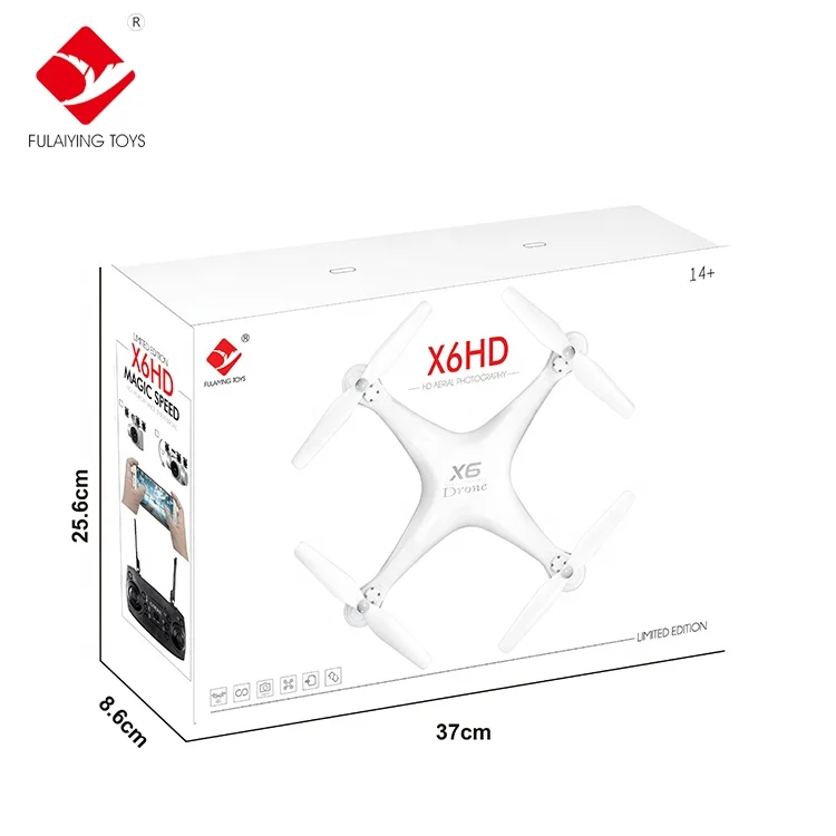 Flying X6HD Remote Control 2.4Ghz RC Drones with Long Flight Time Installed HD Camera Quadcopter Lithium Battery Helicopter Toy