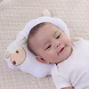 Organic Cotton Fabric cute soft head shape anti roll baby pillow for newborn and baby