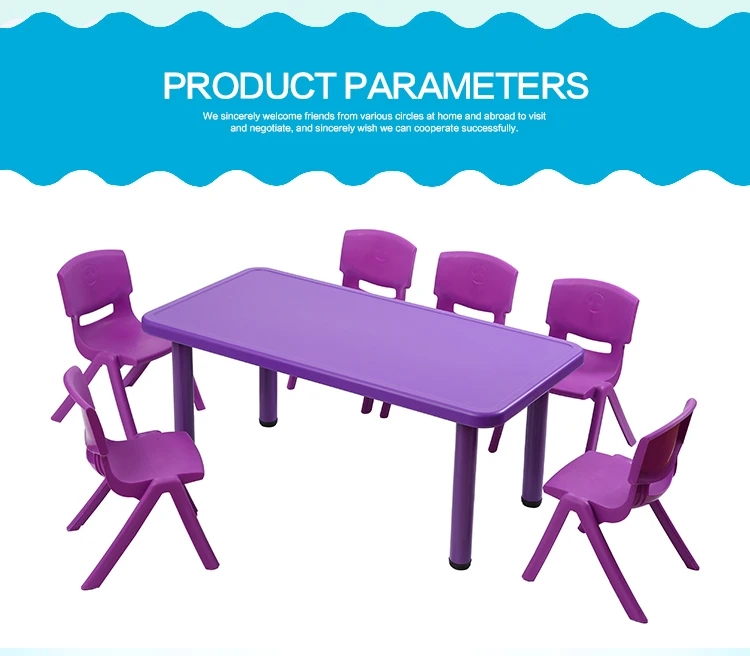 Pe Custom Injection Plastic Preschool Solid Table And Chairs Furniture