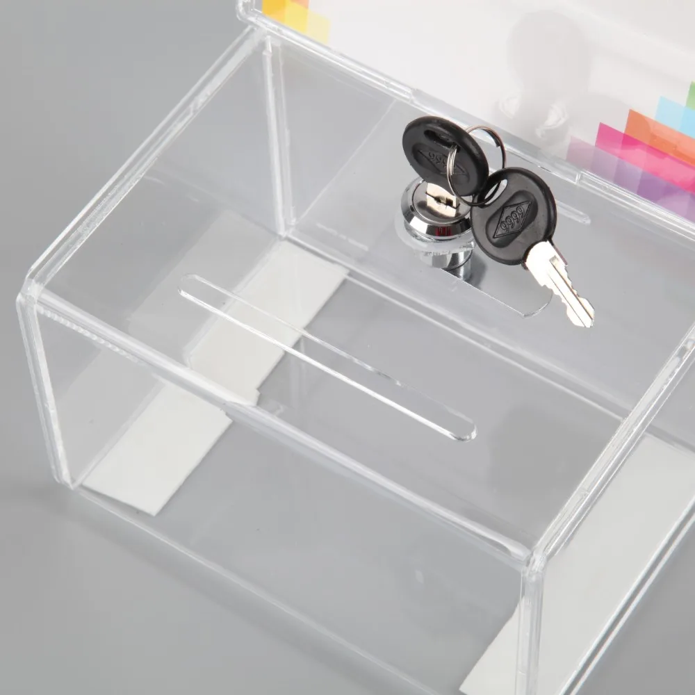 Acrylic Donation Box With Lock Plexiglass Suggestion Box Wholesale