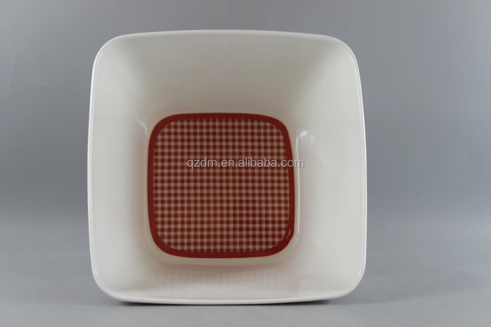 Square Shape Melamine Mixing Bowl With 2 Side Printing