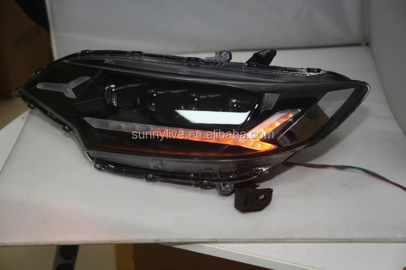 Full led headlight For HONDA for Fit Jazz 2014-2016 year  Black Housing JC